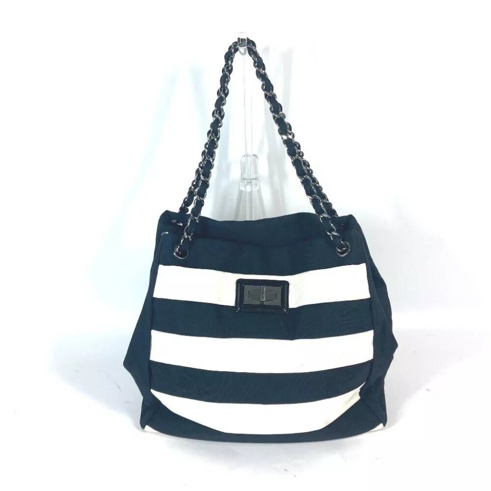 CHANEL 2.55 metal fittings Double Chain Shoulder Bag Nylon